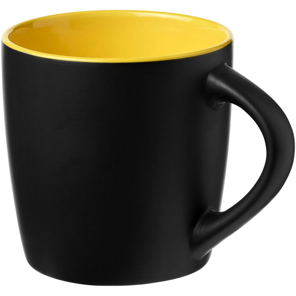 Bullet Riviera Ceramic Mug - Solid Black/Yellow - 8.4 x 8.8 cm