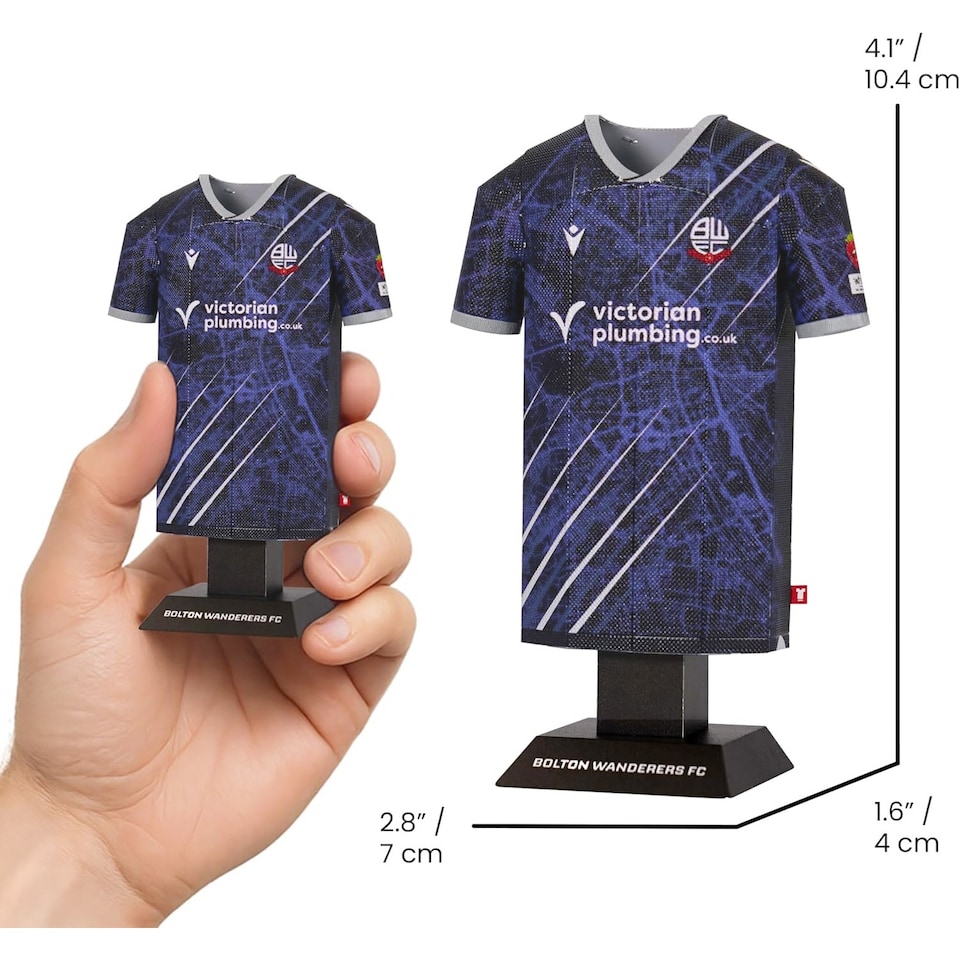 image 1 of RadStuff Metal Alloy Football Shirt - Bolton Wanderers Away Kit 2025/26