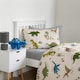 image 3 of OHS Dino Reversible Print Duvet Cover and Pillowcase Set, Single - Green