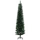 image 1 of HOMCOM 6FT Artificial Snow Dipped Christmas Tree mas Pencil Tree Holiday Home Indoor Decoration with Foldable Black Stand, Green