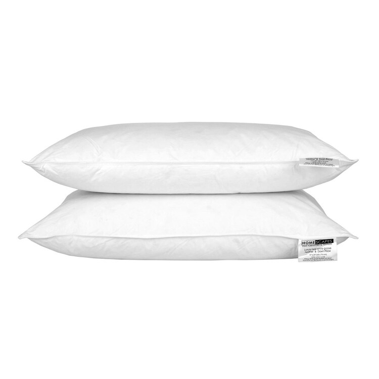 Homescapes Goose Feather And Down Pillow Pair White