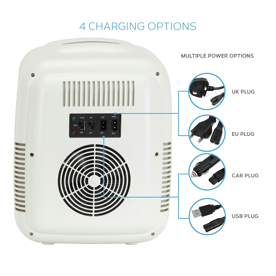 image 1 of MONCOOK Mini Fridge For Bedrooms - Small, Portable & Quiet Mini Fridges For Skincare, Medicine, Food & Drinks - Cooling & Warming Function - 14L - White Mono