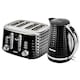 image 1 of GEEPAS 4 Slice Bread Toaster & 1.7L Cordless Electric Kettle Combo Set with Textured Design – Black