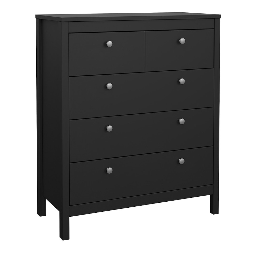 image 1 of Madrid Chest 3+2 Drawers in Matt Black