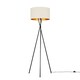 image 3 of ValueLights Camden Black Tripod Floor Lamp Beige & Gold Shade Cream