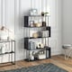 image 8 of HOMCOM Wooden Storage Display Unit Bookshelf Bookcase Dividers S Shaped Black