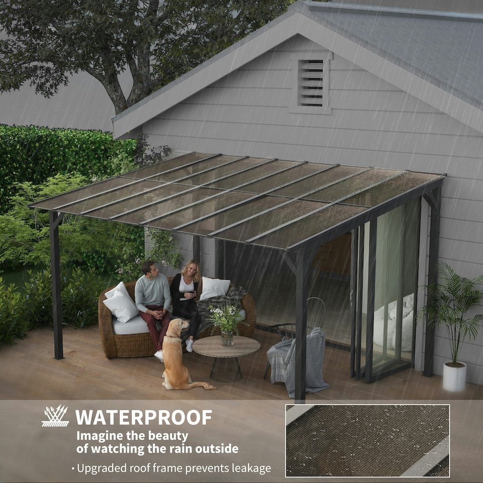 image 1 of 3 x 4.3m Pergola Kit Gazebo with UPF 50+ and Waterproof Polycarbonate Roof