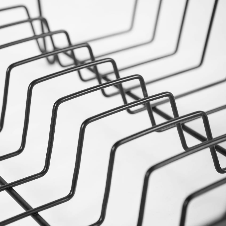 image 1 of OHS Metal Wire Dish Cutlery Drainer Kitchen Organiser - Black