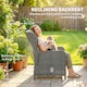 image 5 of Outsunny Recliner Rattan Garden Furniture w/ Two-tier Table | Cream | Cream White, Grey | 59 x 77 x 100 cm