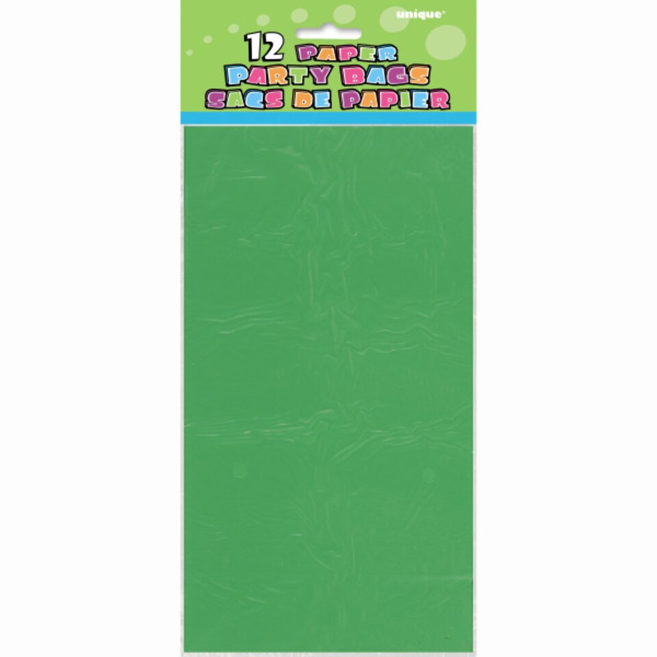 image 1 of Green Paper Party Bag - Pack of 12