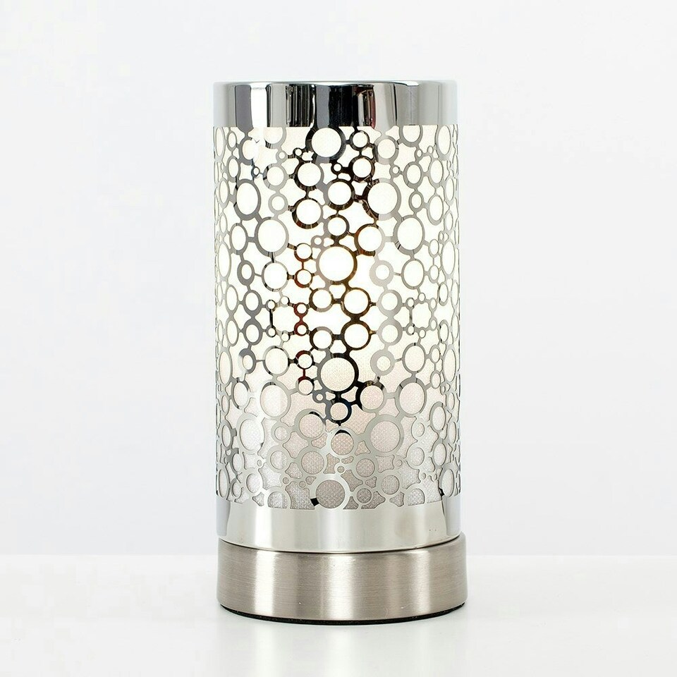 image 1 of ValueLights Cadena Silver Table Lamp Touch On/Off Dimmable