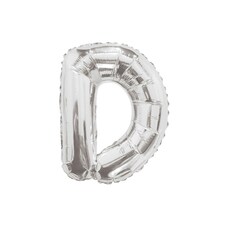 Apac D Letter Foil Balloon - Silver - One Size