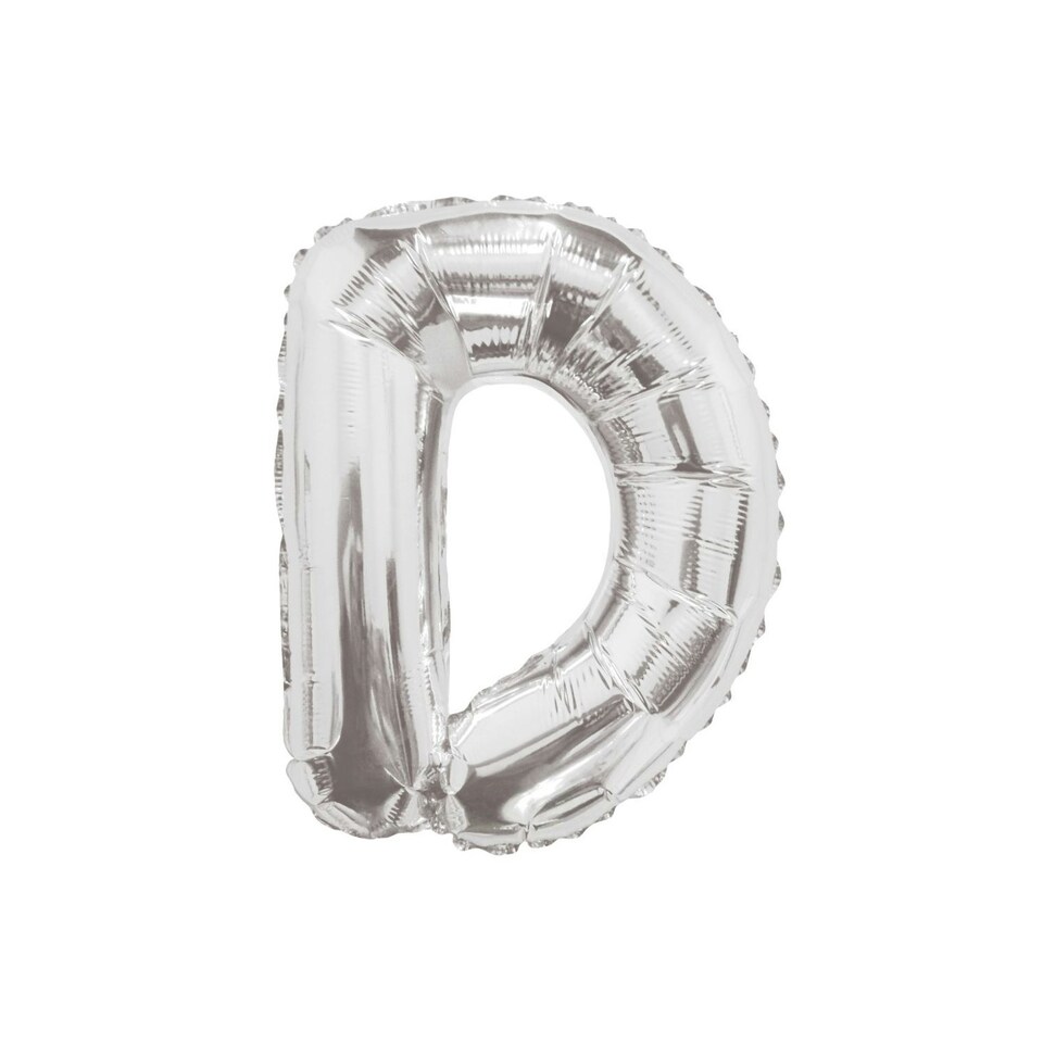 Apac D Letter Foil Balloon - Silver - One Size