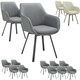 image 9 of Dining Chair Alicon - swivel armchair with padding and continuous backrest - Set of 4 Grey | Anthracite