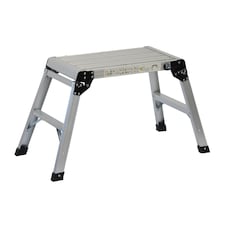 150kg Folding Aluminium Work Platform Step Up Bench Ladder EN131 | Silver