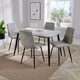 image 1 of Aspen Tapered Legs Rectangular Dining Table with 4 Straight Stitch Cord Dining Chairs - Grey Oak/Black - Flat Packed Grey