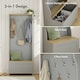 image 2 of VonHaus Grey Coat Rack Stand and Shoe Storage Bench for Hallway