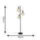 image 1 of ValueLights Balboa Painted Black Floor Lamp with Copper Tapered Shade and E27 Pear LED 4W Warm White 2700K Bulb