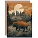 image 1 of Bison Forest by Urban Cityscape Modern Landscape Travel Art Card