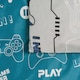 image 4 of OHS Gaming Reversible Microfibre Duvet Cover and Pillowcase Set, Single - Blue/Grey