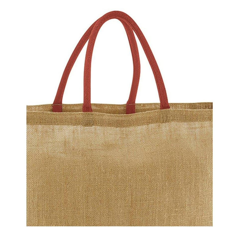image 1 of Westford Mill Starched Jute Shopper Bag - Natural/Orange Rust - One Size Brown