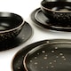 image 2 of 12pc Ebony & Gold Dinner Set