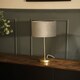 image 3 of ValueLights Charlie Gold Table Lamp Grey Velvet Shade and Bulb