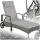 image 1 of Sun Lounger - 6-position backrest, weather & UV-resistant, soft pillow, two wheels Grey | Light Grey