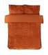 image 1 of Chunky Ribbed Fur Polyester Duvet Cover Set with Pillowcase | Orange | Double | 1
