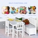 image 4 of HOMCOM 4-Piece Set Kids Wood Table Chair Bench w/ Storage Function for 3 Years+ Grey
