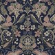 image 1 of World Of Wallpaper Folk Floral Textured Wallpaper - Navy/Pink/Olive - 10m x 53cm Blue
