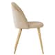 image 3 of Set of 2 Lucia Ergonomic Velvet Dining Chairs with Wooden Legs, Modern Upholstered Accent Chair | Brown | Beige