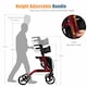 image 5 of COSTWAY Folding Rollator Walker Aluminium Mobility Aid Red