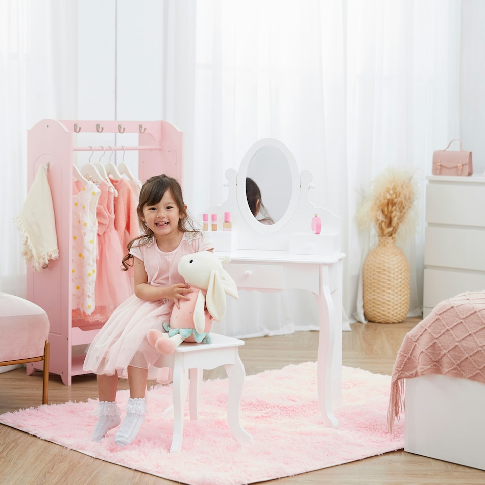 image 1 of Teamson Kids Little Princess Rapunzel Medium Vanity,White