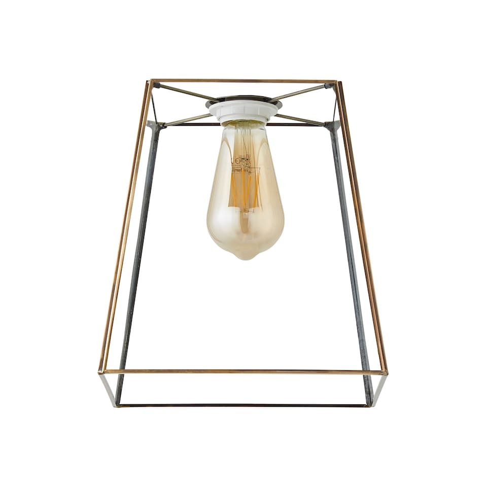 image 1 of ValueLights Susie Pair of Glass Pendant Lantern Gold Lamp Shades | Gold