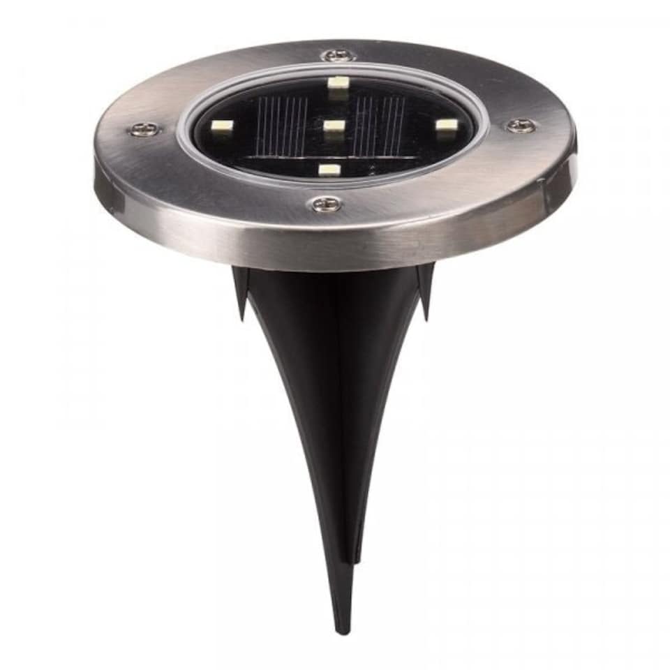 image 1 of 4x Solar Powered Up Ground Light | Chrome | 1