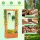 image 7 of COSTWAY Raised Garden Bed Wood Planter Box with Trellis Orange