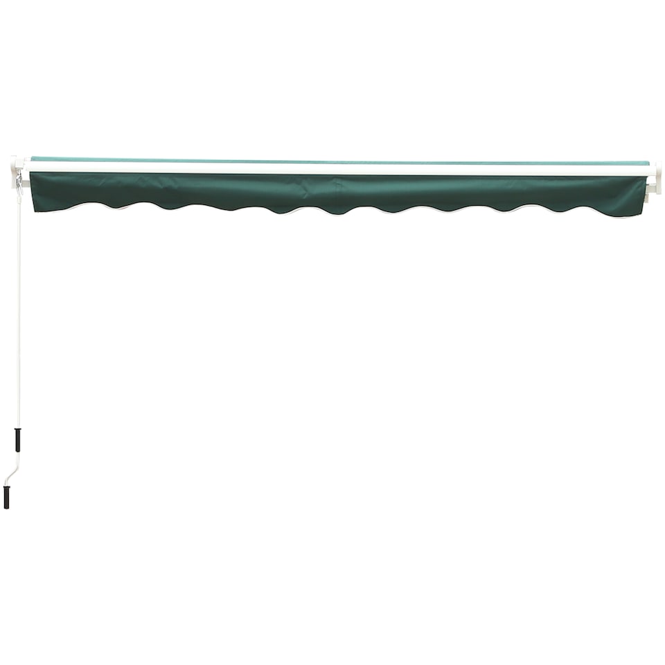 image 1 of Outsunny Garden Sun Shade Canopy Retractable Awning, 3.5 x 2.5m, Dark Green | Green | 1