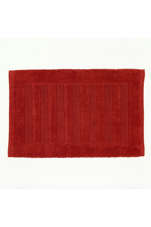 image 1 of Bliss Pima 100% Cotton Bath Mat 50x80cm – Ultra-Soft 1600GSM Luxury Bathroom Rug | Red | Paprika | 50 x 80cm