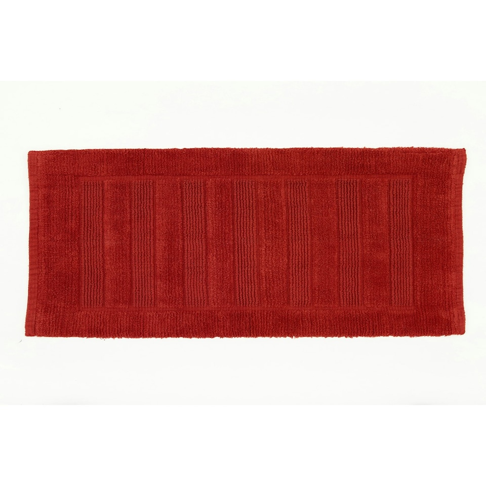 image 1 of Bliss Pima 100% Cotton Bath Mat 50x80cm – Ultra-Soft 1600GSM Luxury Bathroom Rug | Red | Paprika | 50 x 80cm