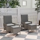 image 1 of Outsunny 5 Piece Rattan Garden Furniture Set, Wicker Patio Sofa Set with 2 Armchairs, 2 Footstools, Glass Top Coffee Table with Shelf, Outdoor Furniture with Adjustable Backrests, Cushions, Dark Grey | Grey | Dark Grey | One Size