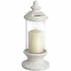 image 1 of Glass Candle Holder - Stone - L14 x W14 x H33 cm - White White