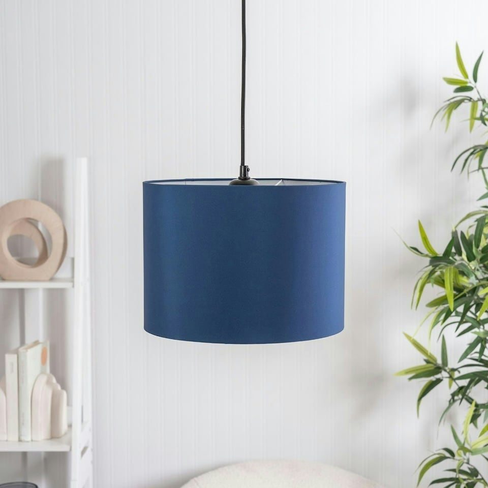 image 1 of ValueLights Torbery Set of 3 Navy Nesting Ceiling Light Shades