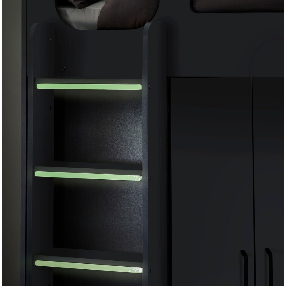 image 1 of Hercules 90cm Single Anthracite Black Highsleeper Loft Bed with Desk