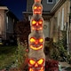 image 3 of Home Accents Holiday 8ft Giant-Sized Halloween Skull Stack with Red LEDs