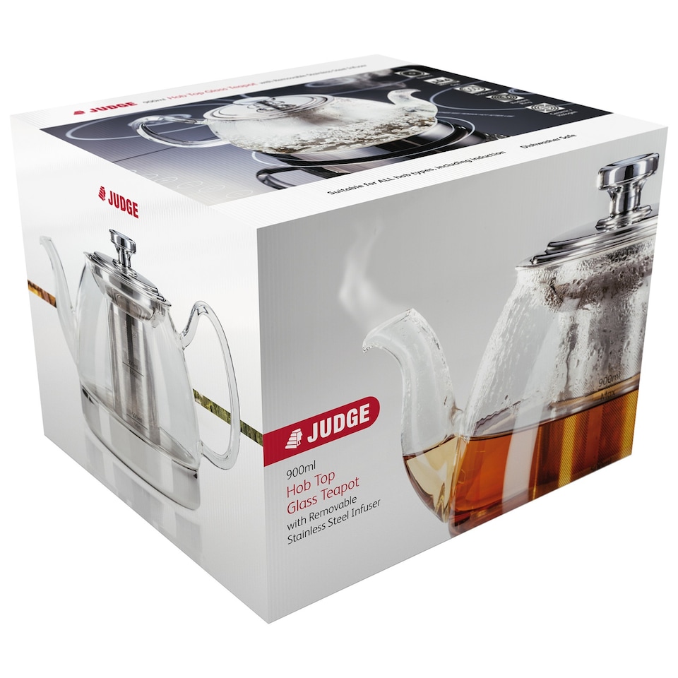 image 1 of Judge Speciality Stove Top Glass Teapot 900ml with Infuser