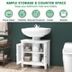 image 5 of COSTWAY Pedestal Sink Storage Cabinet with 2 Doors White