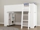 image 2 of Eden 3ft Single Mid Sleeper Bed White with Storage | White