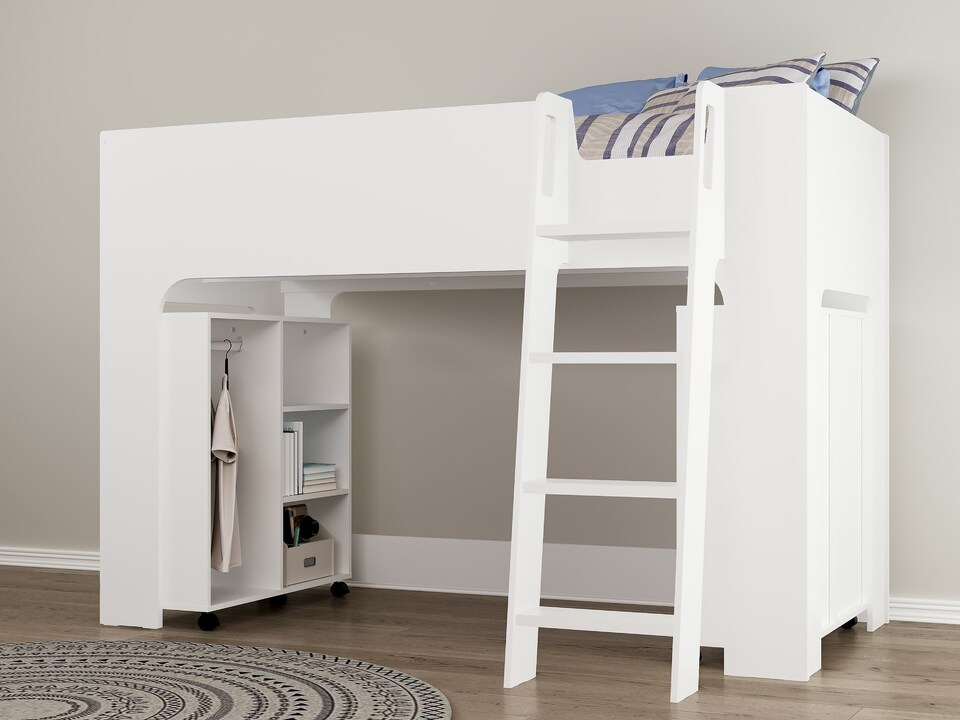 image 1 of Eden 3ft Single Mid Sleeper Bed White with Storage | White