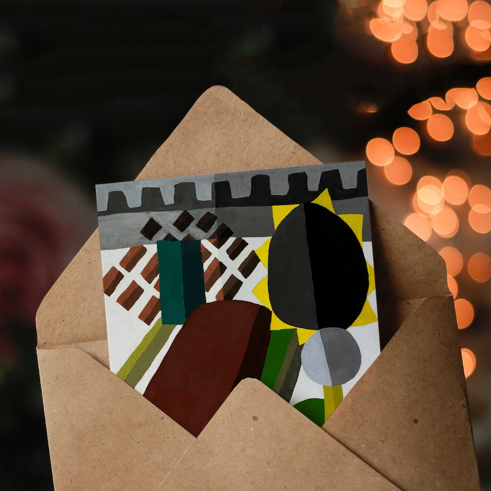 image 1 of Arthur Dove Art Card The Inn Abstract Landscape Painting